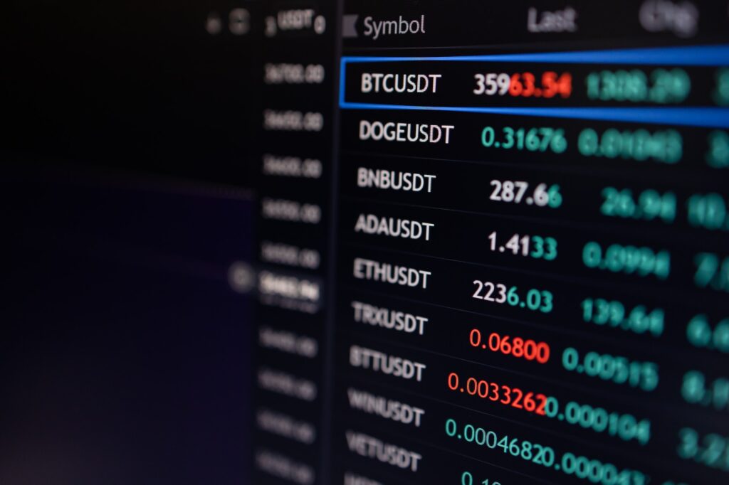 Bitcoin and cryptocurrency ordering data market exchange in business finance